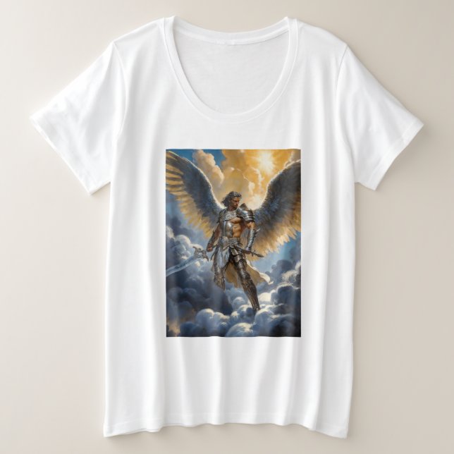 Camiseta Golden Warrior of Heaven Archangel Michael (Frente do Design)
