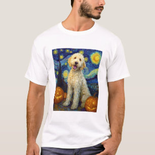 Camiseta Goldendoodle Cachorro Fofo Dia das Bruxas Jack O L