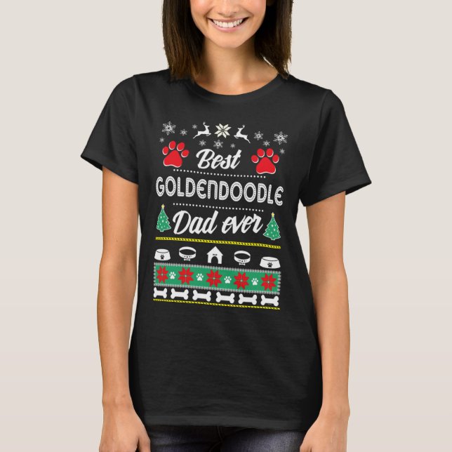 Camiseta Goldendoodle Dad   Ugly Christmas (Frente)