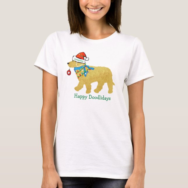 Camiseta Goldendoodle de Natal Perfeito (Frente)