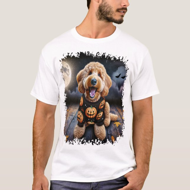 Camiseta Goldendoodle Dog Halloween (Frente)
