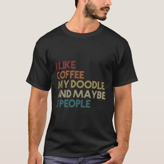 Camiseta Goldendoodle Dono de Cachorros Amantes de Café Pre (Frente)