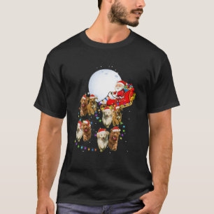 Camiseta Goldendoodle Engraçado Reindeer de Natal Papais n