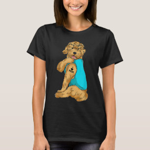 Camiseta Goldendoodle Eu Amo Mamãe Tatuagem Roupa Cachorro 