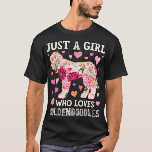 Camiseta Goldendoodle Just A Girl Who Loves Dog Flower Wome