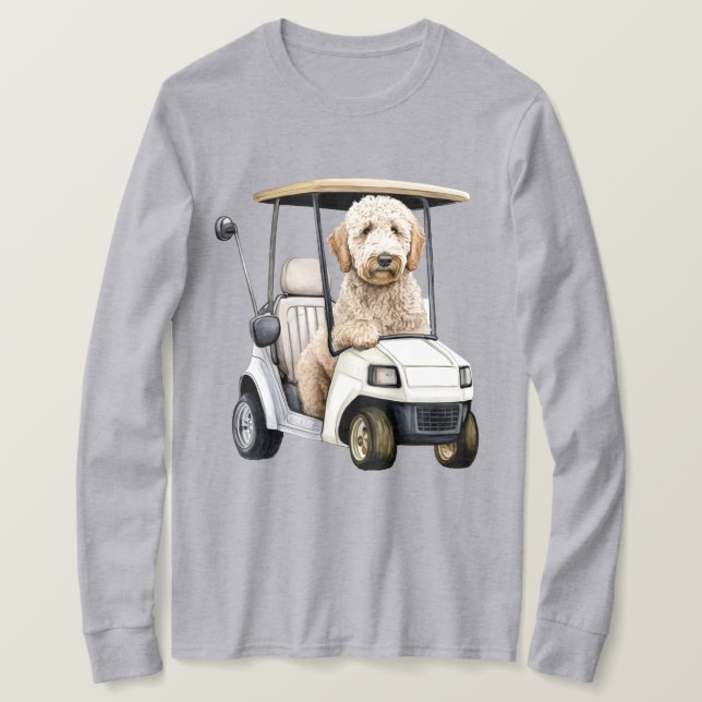 Camiseta Goldendoodle Labradoode Dog Pai Dift Golfing (Frente do Design)