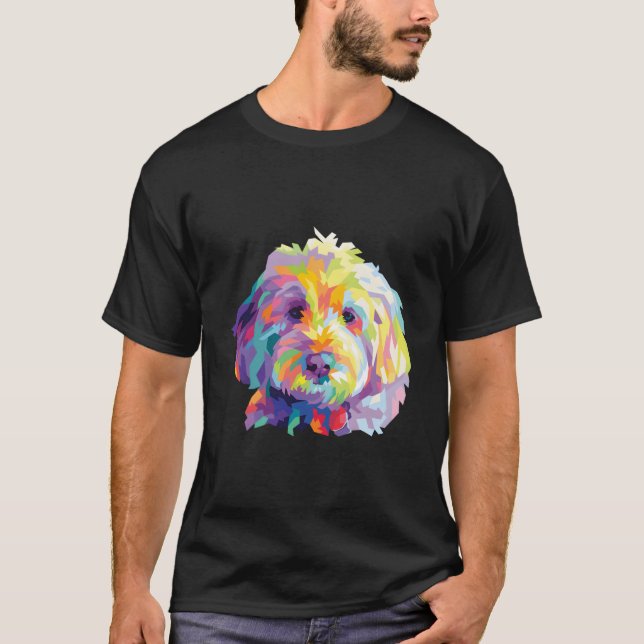 Camiseta Goldendoodle Labradoodle Colorido (Frente)