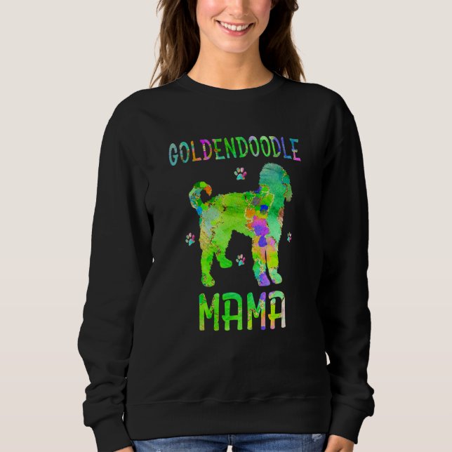 Camiseta Goldendoodle Mama Cachorro Colorido Mãe (Frente)