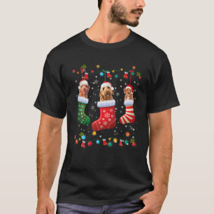 Camiseta Goldendoodle Meias de Natal Engraçadas Xmas Pajam