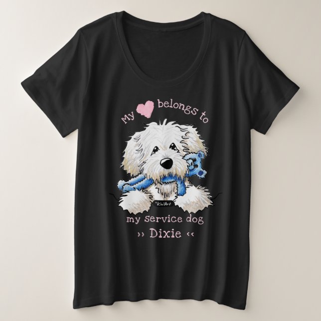 Camiseta Goldendoodle Meu Coração Pertence A (Frente do Design)