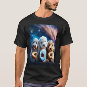 Camiseta Goldendoodle No Espaço Com Rosquinhas Cute Doodle 