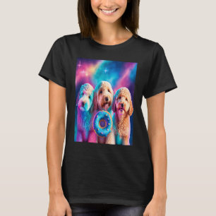 Camiseta Goldendoodle No Espaço Com Rosquinhas Cute Doodle 