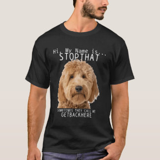 Camiseta Goldendoodle Oi Meu Nome É Pare Aquele Cachorro En