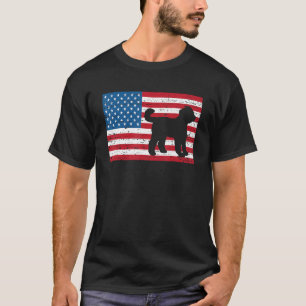 Camiseta Goldendoodle para Homens Doodle American Flag 4th