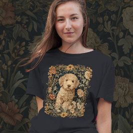 Camiseta Goldendoodle Puppy no Antigo Jardim Movido