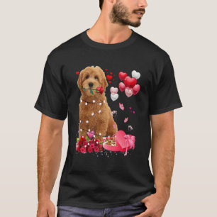Camiseta Goldendoodle Rosa Heart Happy Valentine Day Dog Mo
