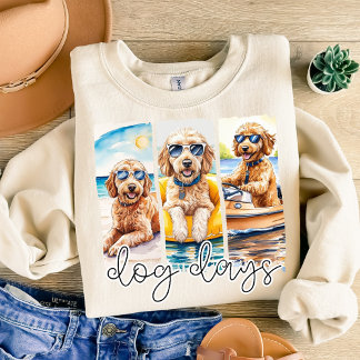 Camiseta Goldendoodles em óculos escuros Dias de Cachorro d