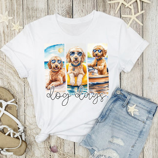 Camiseta Goldendoodles em óculos escuros Dias de Cachorro d