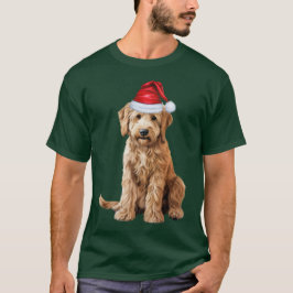Camiseta Goldendoododle Cachorro Passa Feliz Natal