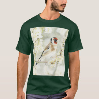 Camiseta Goldfinch no Gráfico do Flor Branco