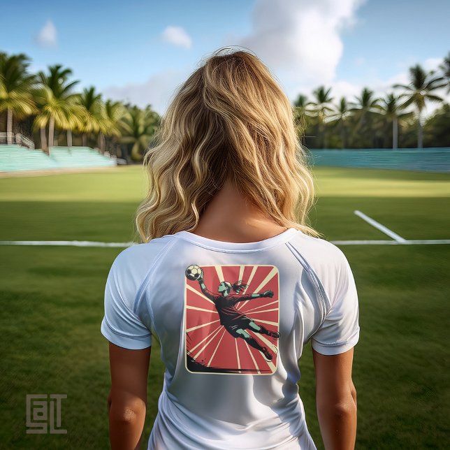 Camiseta Goleira de Futebol Feminino Retrô (Criador carregado)