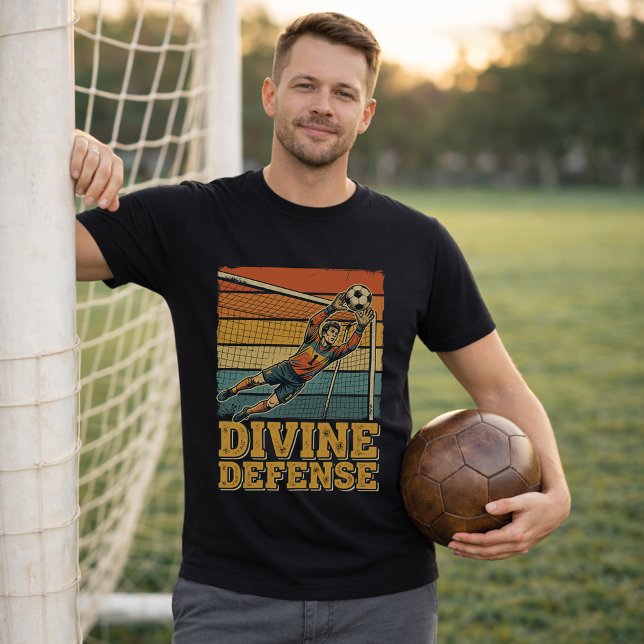 Camiseta Goleiro de Futebol Cristão Retro (Criador carregado)