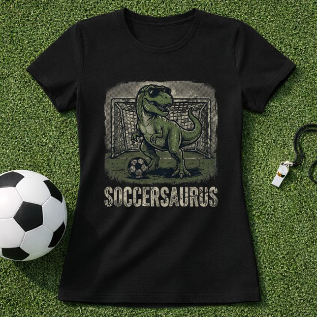 Camiseta Goleiro Dino de Futebol Engraçado (Criador carregado)