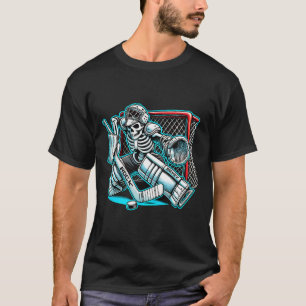 Camiseta Goleiro Esqueleto de Hóquei no Halloween