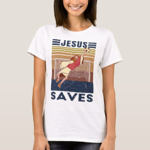 Camiseta Goleiro Retro Jesus Salva Gol de Futebol