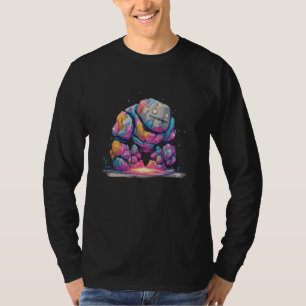 Camiseta Golem de Pedra Arco-íris Mágico Criatura Fantástic