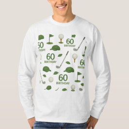 Camiseta Golf 60º Aniversário para Golfer com bola e tee