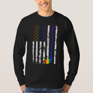 Camiseta Golf American Flag Golfing Lgbt Lgbt Golfer