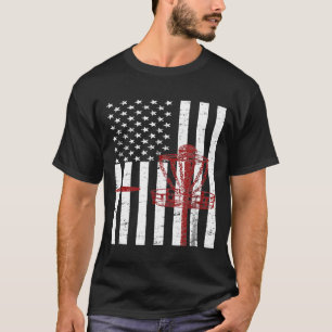 Camiseta Golf American Flag Patriótico Disco Golf