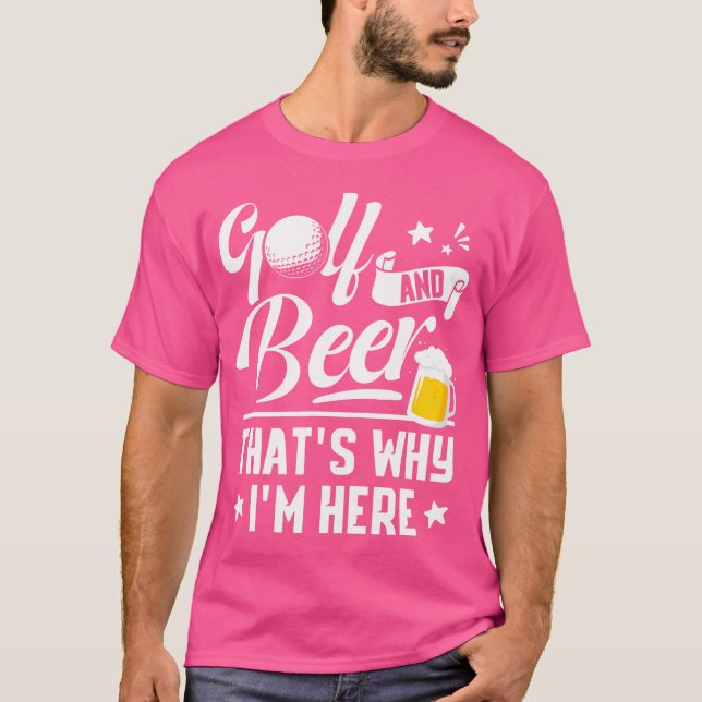 Camiseta Golf And Beer Funny Fathers Day Drinking Birthday  (Frente)
