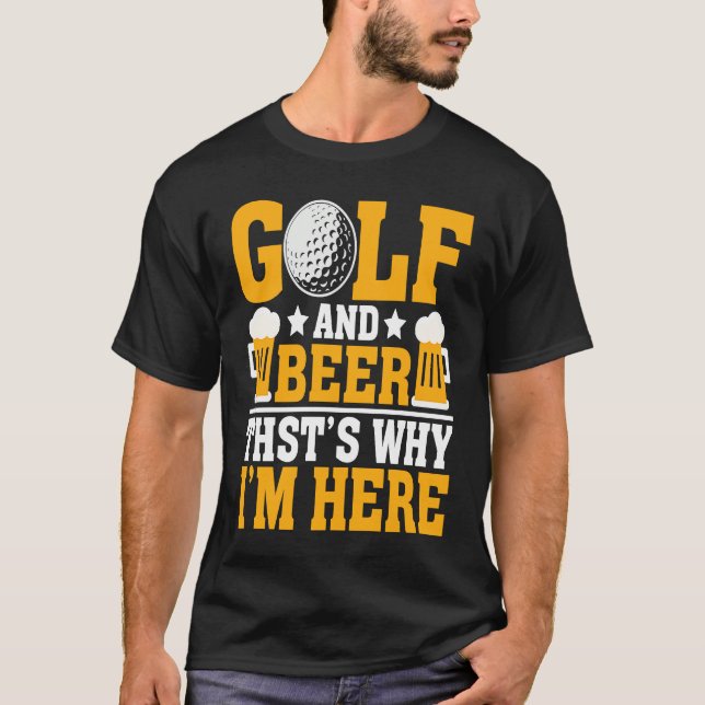 Camiseta Golf and Beer Joke Dad Fathers Day Drinking (Frente)