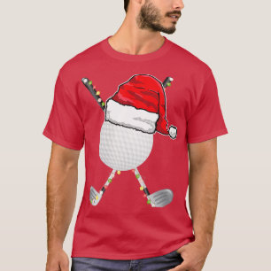 Camiseta Golf Ball Christmas Santa Hat Engraçado Xmas Golfe