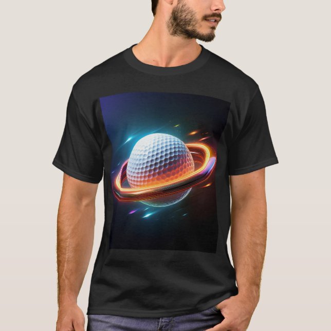 Camiseta Golf Ball Como Planeta Saturno (Frente)