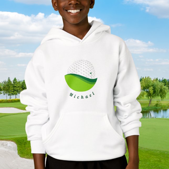 Camiseta Golf Ball Design e Custom Boys Nome Golfer (Criador carregado)