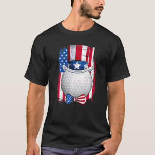Camiseta Golf Ball & Tio Sam Hat American Flag 4th Jul