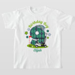 Camiseta Golf Birthday Boy Shirt Nove Golf Party Shirt<br><div class="desc">Comemore o primeiro aniversário do bebê com esta camiseta especial,  design especial e personalizada</div>
