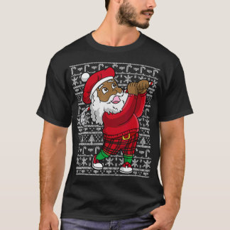 Camiseta Golf Black African Santa Claus Golfing Ch