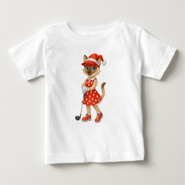 Camiseta Golf Christmas themed for Cat Lovers (Frente)