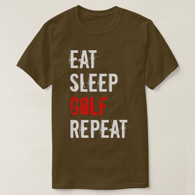 Camiseta Golf Coma Dormir Golfe Repetir (Frente do Design)
