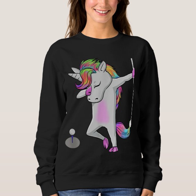 Camiseta Golf Dabbing Unicorn Funny Dab Dance Funny Gift (Frente)