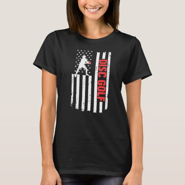 Camiseta Golf de Disco com Sinalizador dos Estados Unidos (Frente)