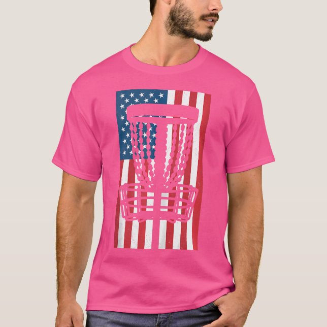 Camiseta Golf de Disco com Sinalizador dos Estados Unidos (Frente)