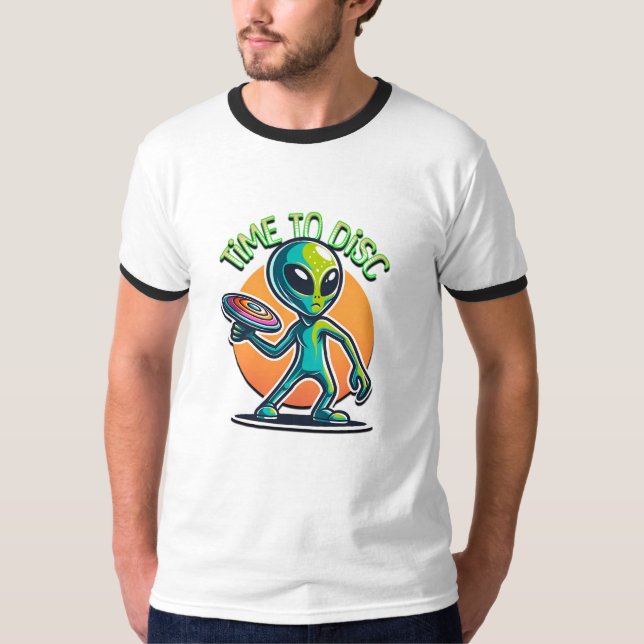 Camiseta Golf de Disco de Alienígena Retroativo (Frente)
