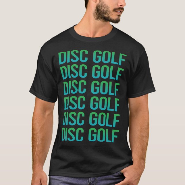 Camiseta Golf de Disco de Texto Gradiente (Frente)