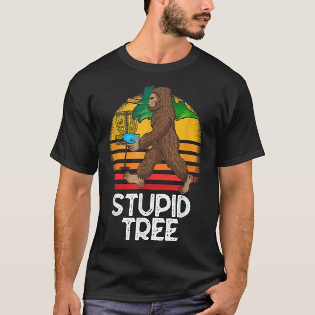 Camiseta Golf de Disco Engraçado de Árvore Bigfoot (Frente)