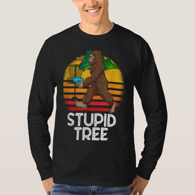 Camiseta Golf de Disco Engraçado de Árvore Bigfoot (Frente)
